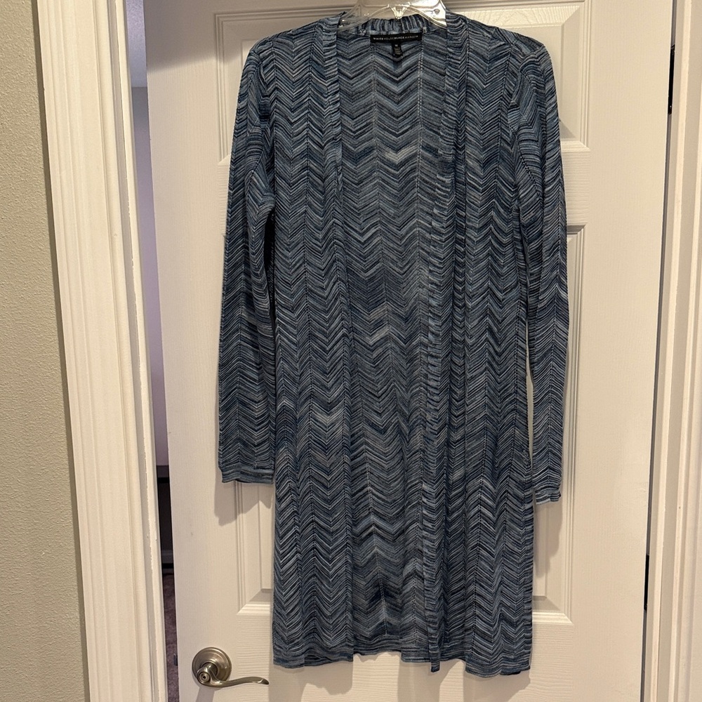 Blue Chevron Patterned Women's king cardigan